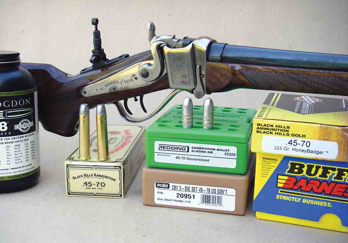 A variety of .45-70 Government factory loads and handloads were tested.